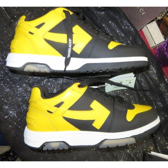 SOLD! Off White Virgil Abloh Out of office Sneakers Yellow Italian calf leather - Picture 5 of 16